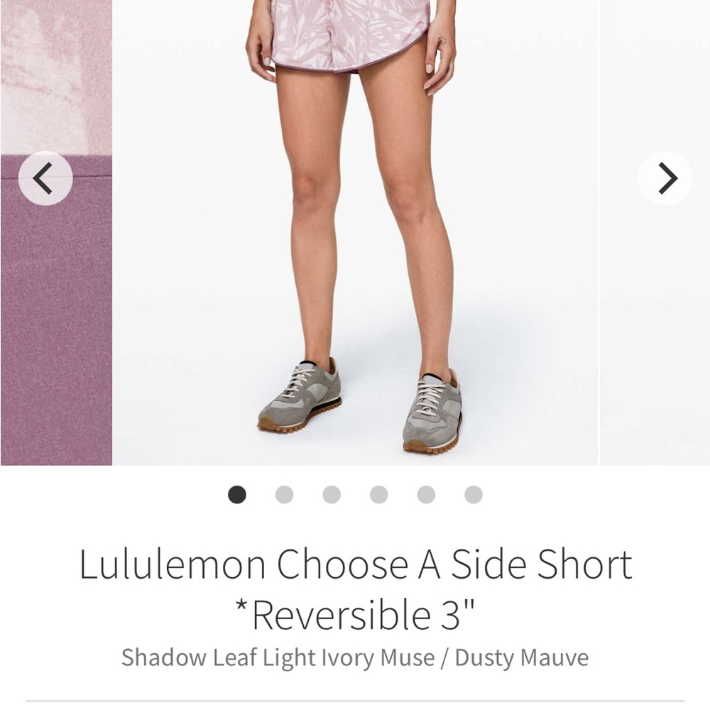 lululemon Choose a Side  Reversible Shorts - Dusty Mauve size 6